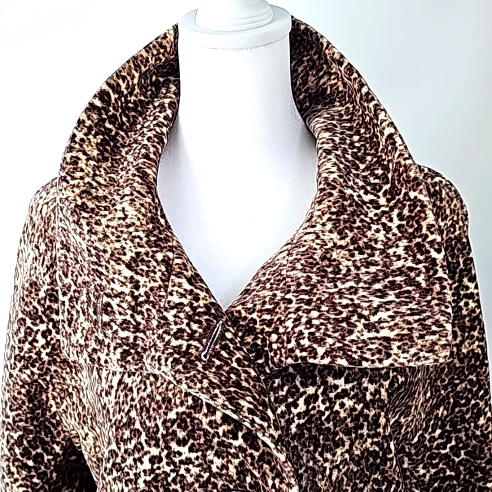 Talbots Classic Leopard Print Collared Lined Jack… - image 5